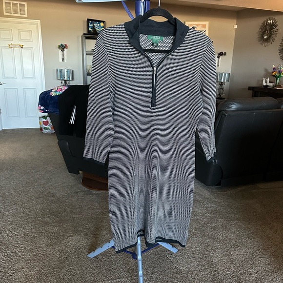 Lauren Ralph Lauren Dresses & Skirts - Ralph Lauren black and gray waffle weaved sweater dress. Size PL